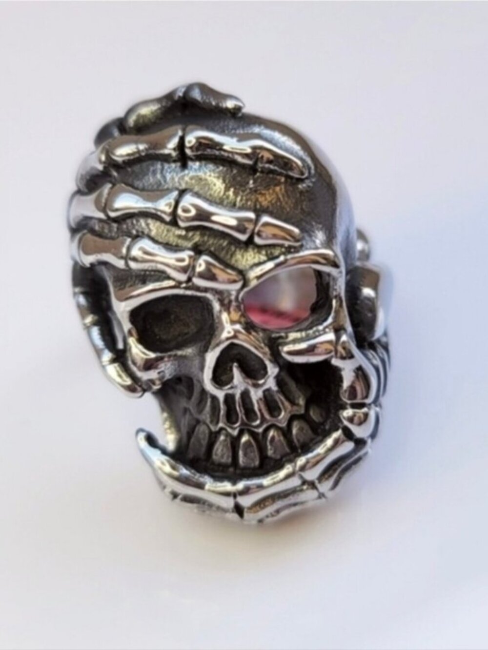 Unbranded Skull Claw Biker Ring Stainless Steel Black Oxidized Punk Band 12 NWT